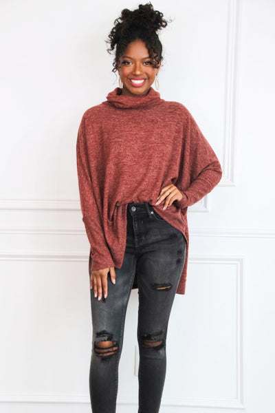 Cozy Chic Oversized Sweater: Brick - Bella and Bloom Boutique