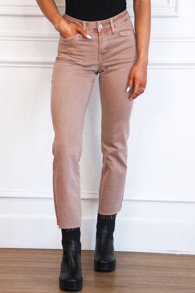 Leading the Way Straight Denim: Clay - Bella and Bloom Boutique