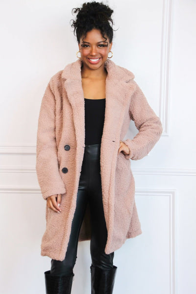 Dream Maker Teddy Coat: Mauve - Bella and Bloom Boutique