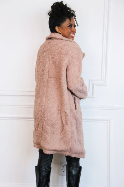 Dream Maker Teddy Coat: Mauve - Bella and Bloom Boutique