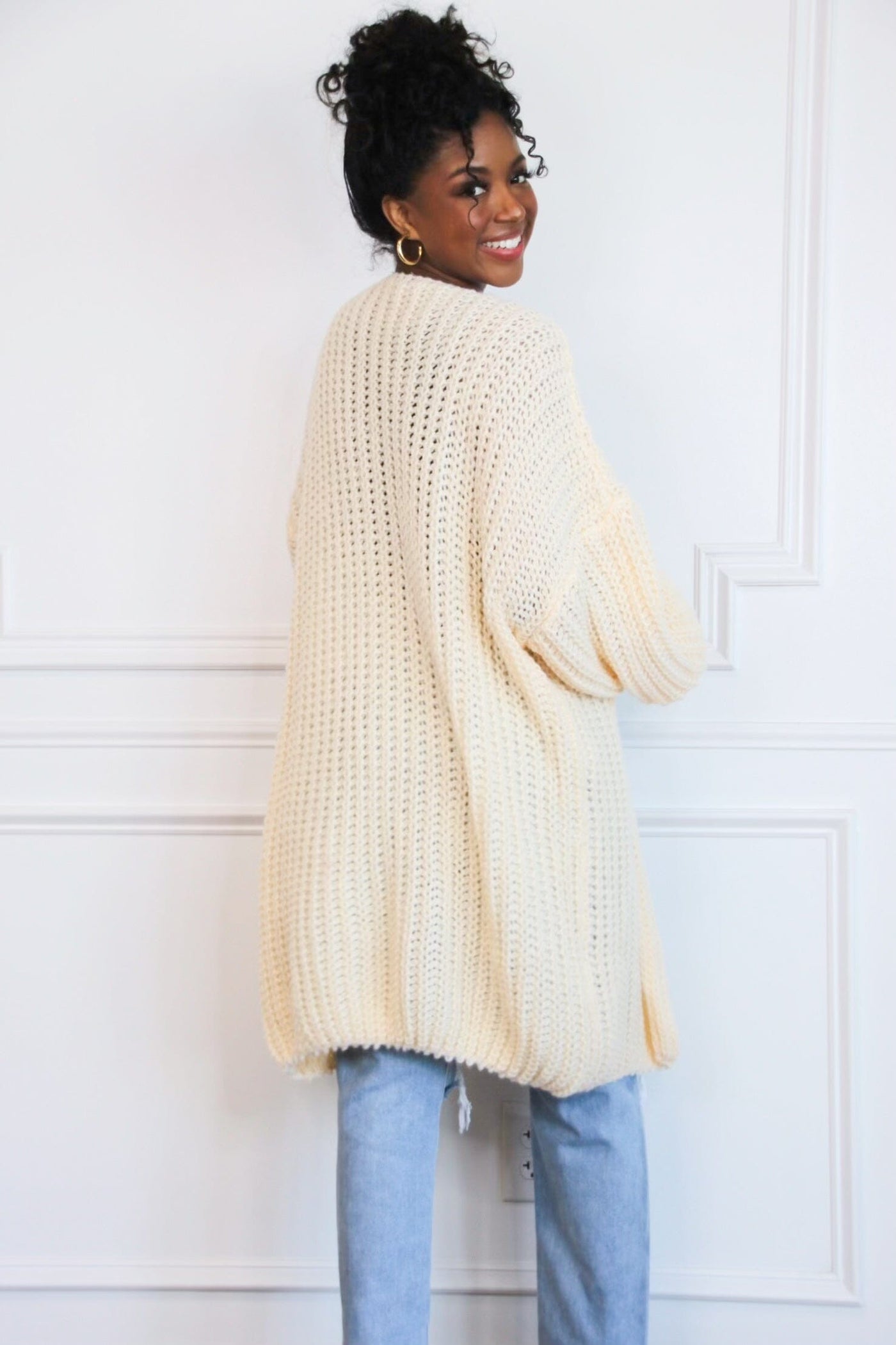 Slidell Chunky Knit Oversized Cardigan: Cream - Bella and Bloom Boutique