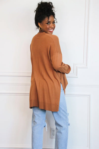 Comfort Crush Oversized Sweater: Camel - Bella and Bloom Boutique