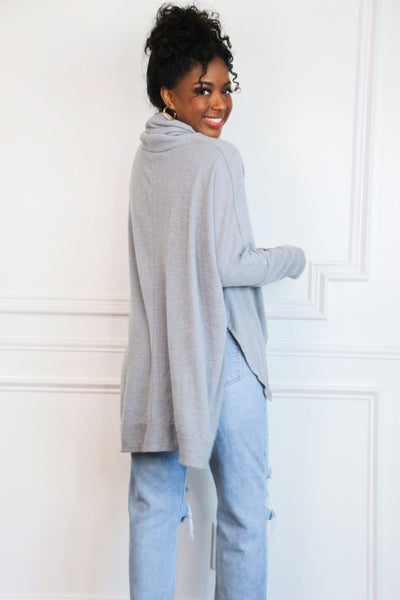 Cozy Chic Soft Oversized Sweater: Heather Gray - Bella and Bloom Boutique