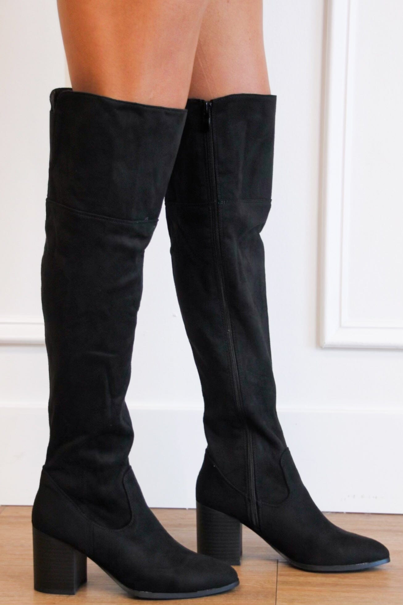 Iris Suede Knee High Boots: Black - Bella and Bloom Boutique