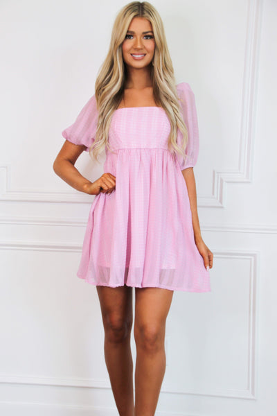Here She Is Babydoll Dress: Light Pink - Bella and Bloom Boutique