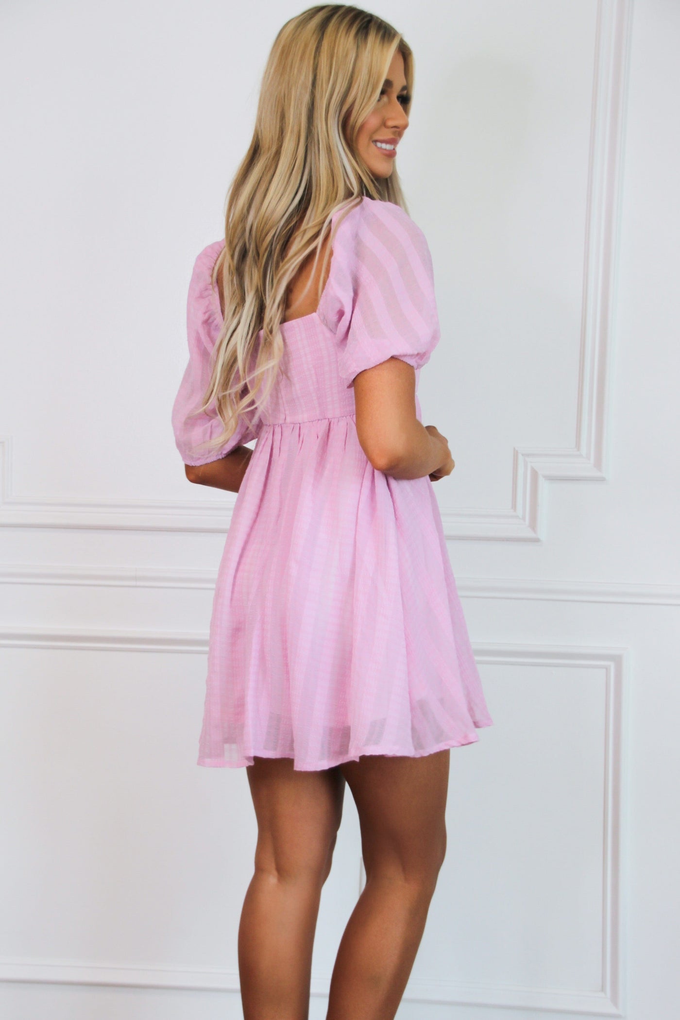 Here She Is Babydoll Dress: Light Pink - Bella and Bloom Boutique
