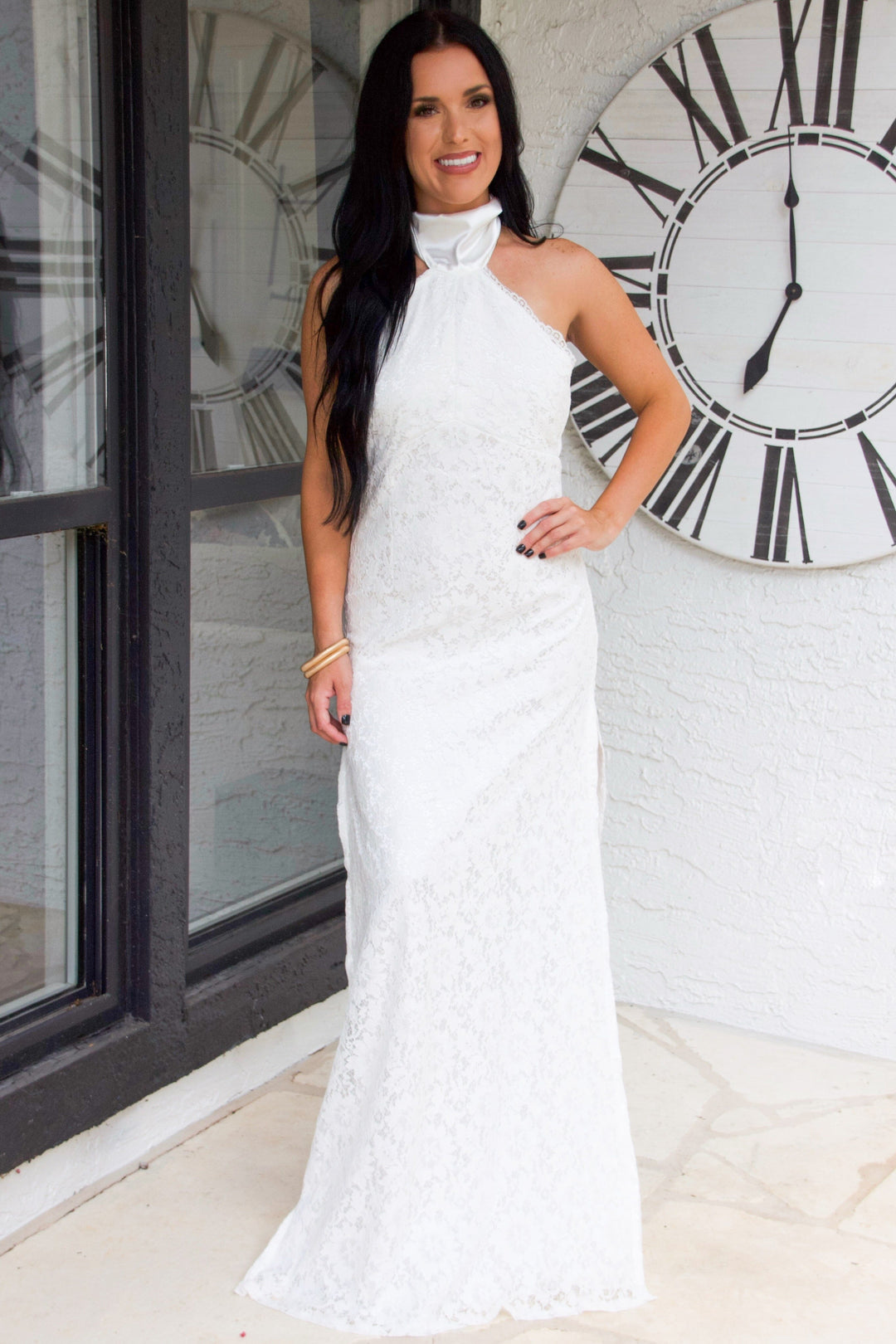 essense of australia wedding dress Better Believe Lace Insert Maxi Dress Black main image 0