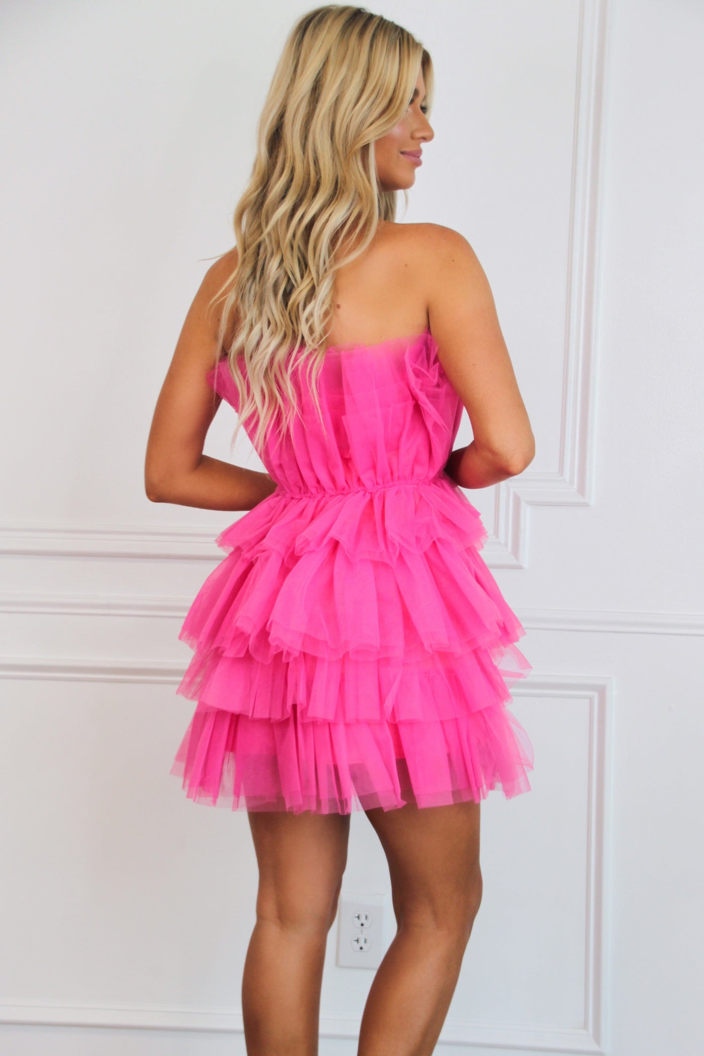 Sweet As Sugar Tulle Dress: Fuchsia - Bella and Bloom Boutique