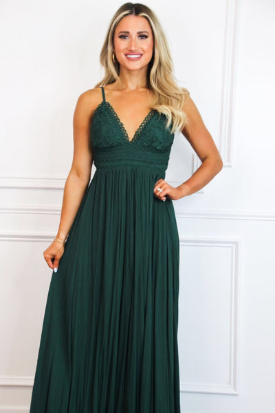 Free As a Bird Maxi Dress: Hunter Green - Bella and Bloom Boutique