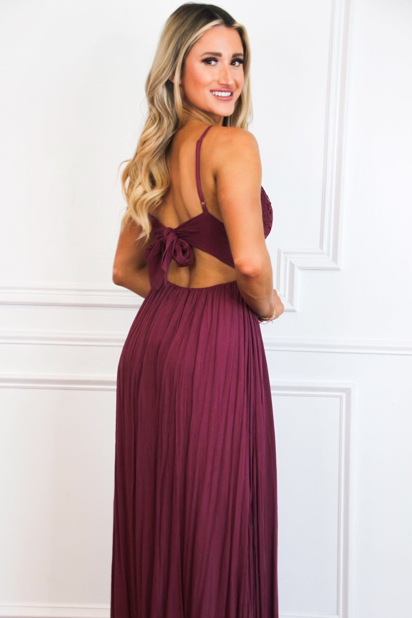 Free As a Bird Maxi Dress: Plum - Bella and Bloom Boutique