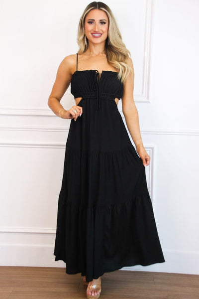 Santos Cutout Maxi Dress: Black - Bella and Bloom Boutique