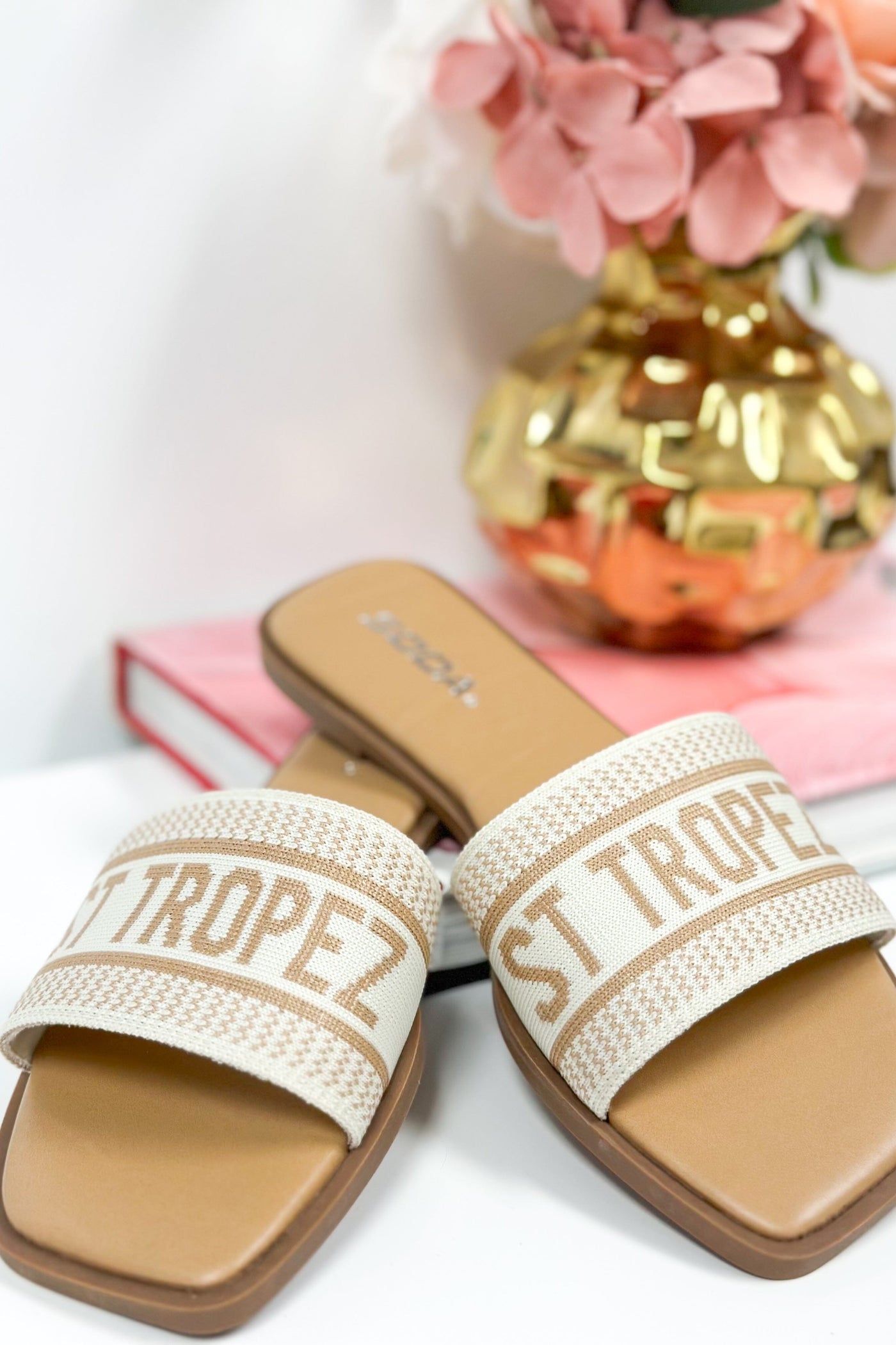 St. Tropez Sandals: Nude/Ivory - Bella and Bloom Boutique