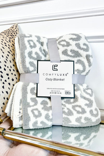 So Soft Leopard Blanket: Gray - Bella and Bloom Boutique