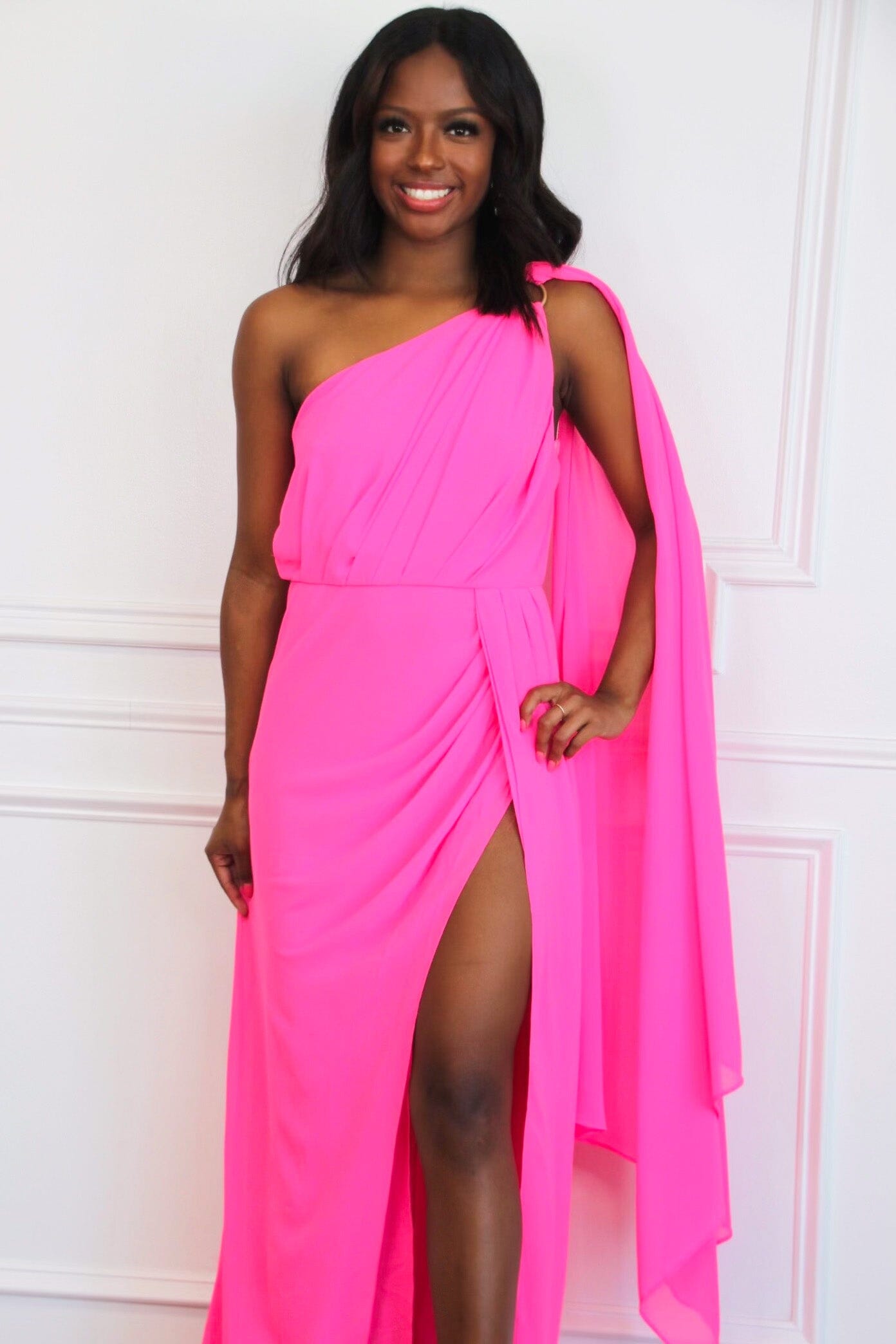 athena pink dress Athena Maternity Photoshoot Dress