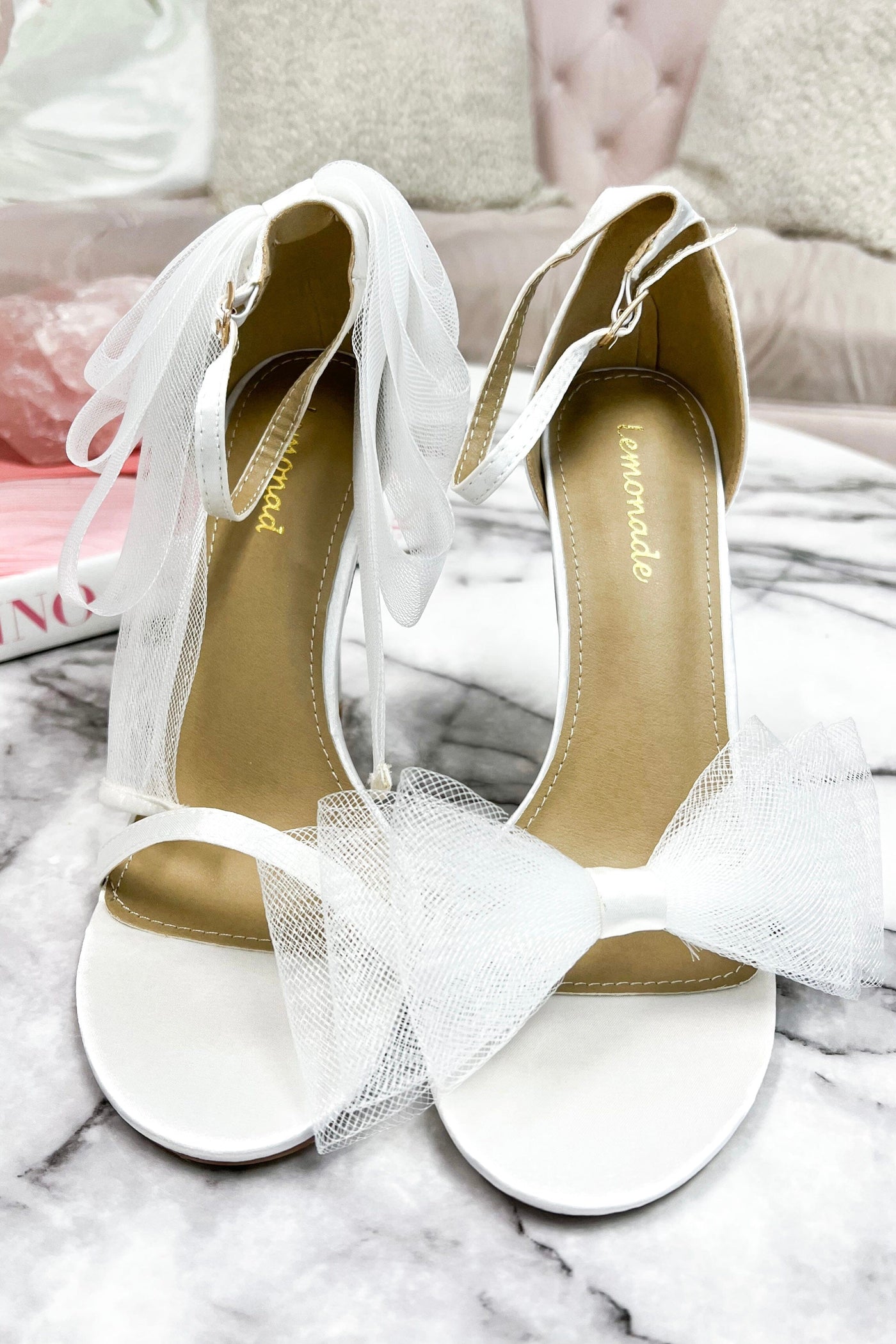 Bow So Cute Heels: White - Bella and Bloom Boutique