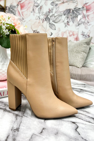 Caydence Booties: Light Taupe - Bella and Bloom Boutique