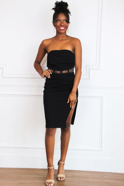 Twilight Embellished Midi Dress: Black - Bella and Bloom Boutique