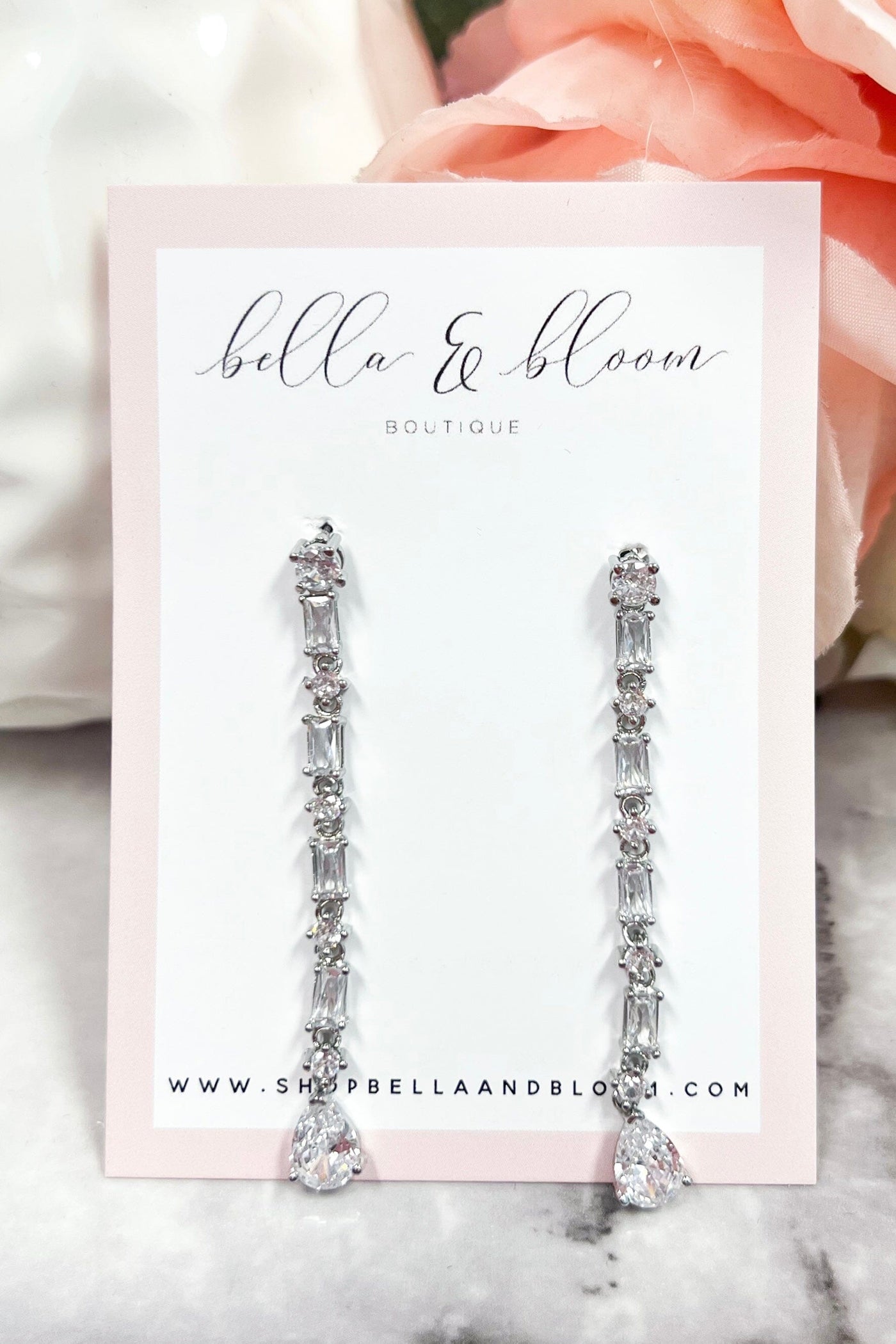 Princess Diaries Drop Earrings: Silver - Bella and Bloom Boutique