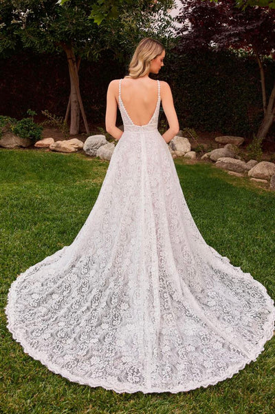 Oriana Lace A Line Detachable Long Sleeve Wedding Dress: Off White - Bella and Bloom Boutique