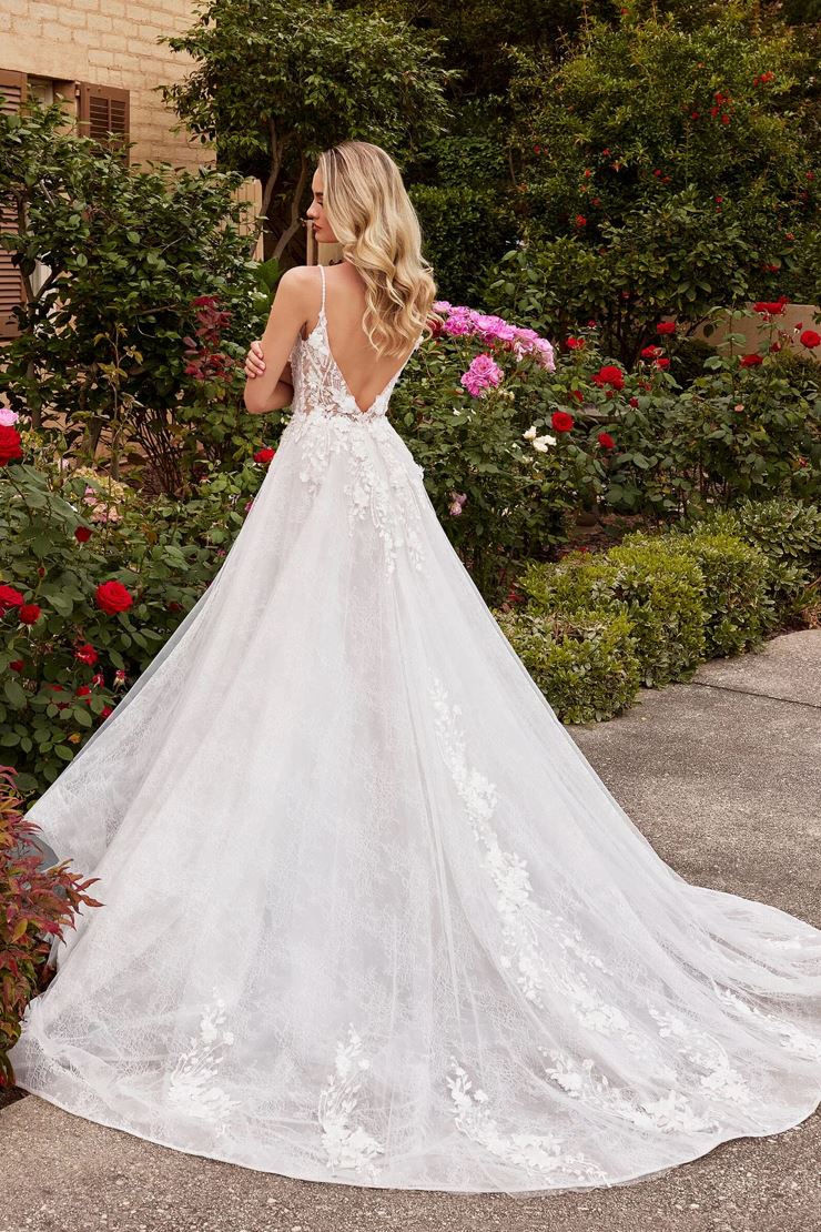 Perla Floral Applique Lace Wedding Dress: Off White - Bella and Bloom Boutique