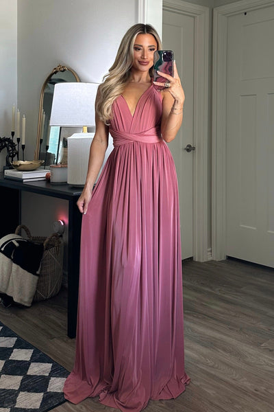 Enough For You Wrap Maxi Dress: Marsala - Bella and Bloom Boutique