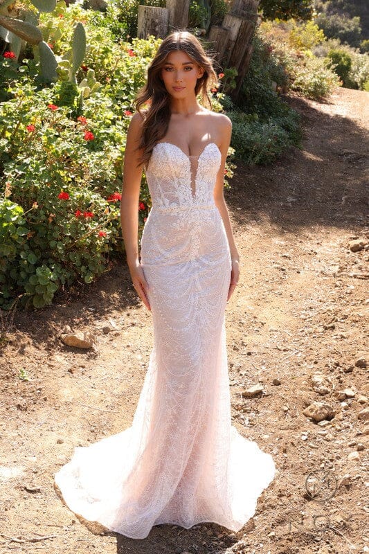 Bella and Bloom Boutique - Forever In Love Lace Wedding Dress: White/Nude
