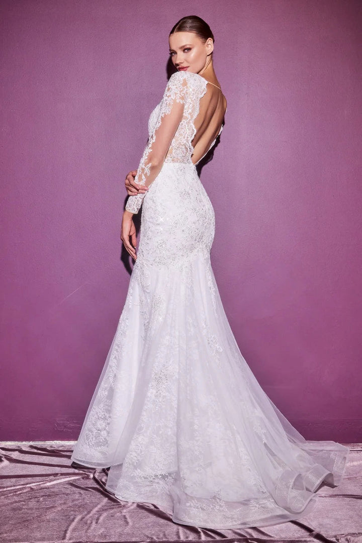 Sophia Long Sleeve Lace Mermaid Wedding Dress: White - Bella and Bloom Boutique Sophia Long Sleeve Lace Mermaid Wedding Dress: White - Bella and Bloom Boutique