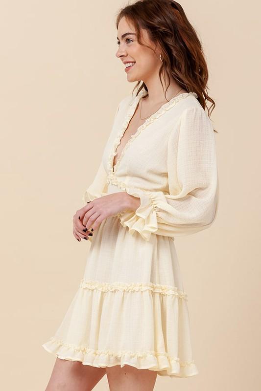 RESTOCK: Brinley Ruffle Dress: Pastel Yellow - Bella and Bloom Boutique