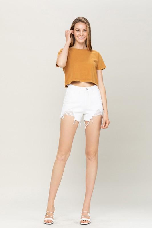 Comes Back Around Denim Shorts: White - Bella and Bloom Boutique