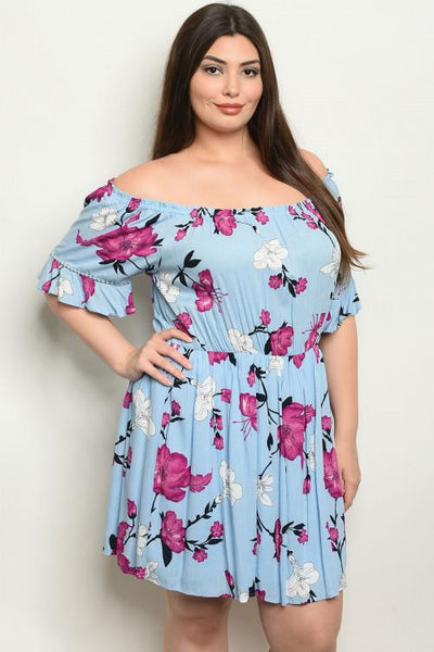 Daydreams OTS Dress: Periwinkle - Bella and Bloom Boutique