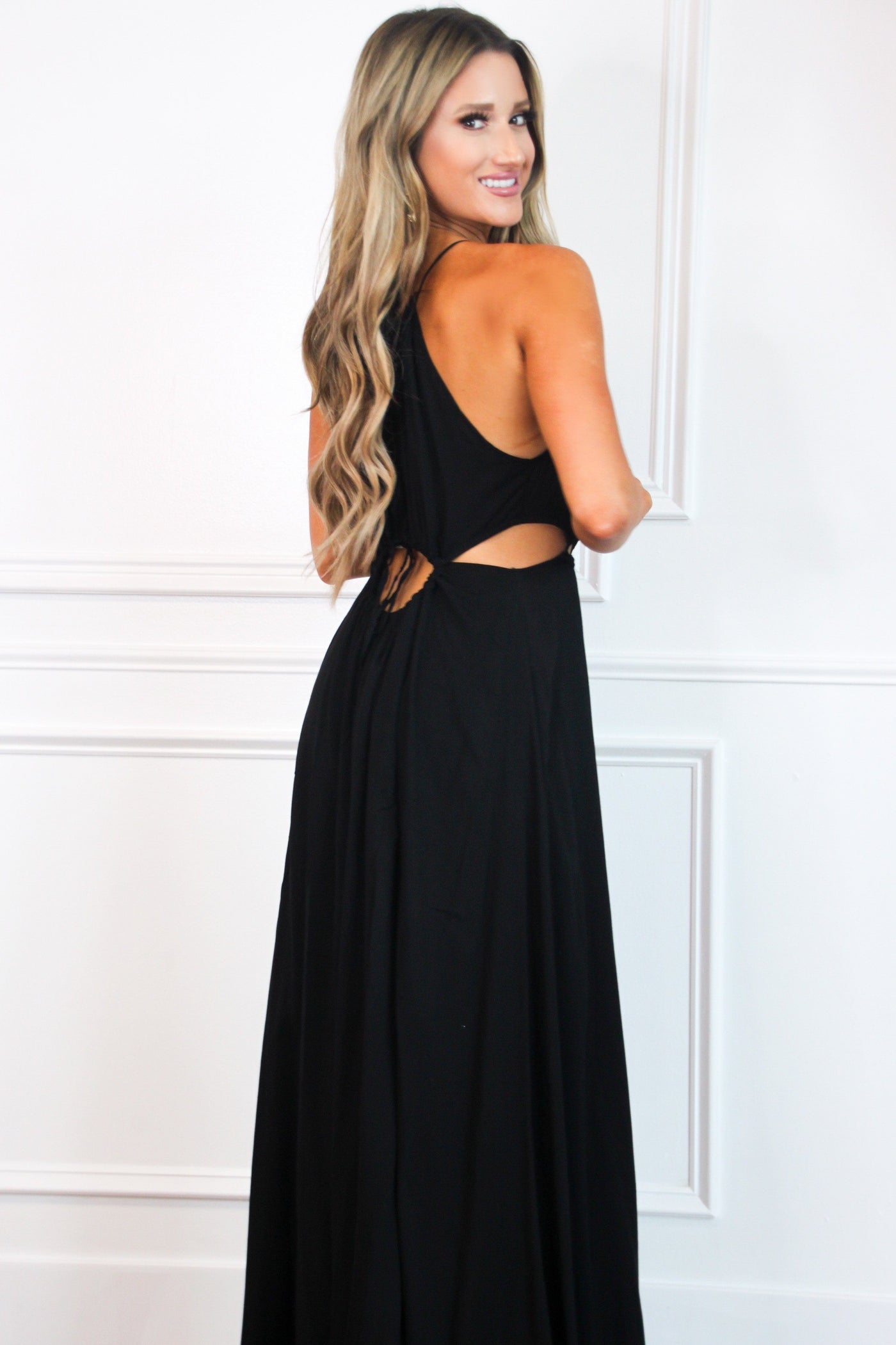 Summertime Crush Cutout Maxi Dress: Black - Bella and Bloom Boutique