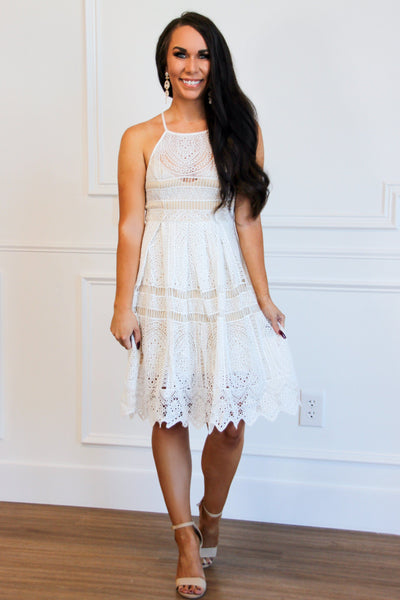 Forever Love Midi Dress: Ivory/Nude - Bella and Bloom Boutique