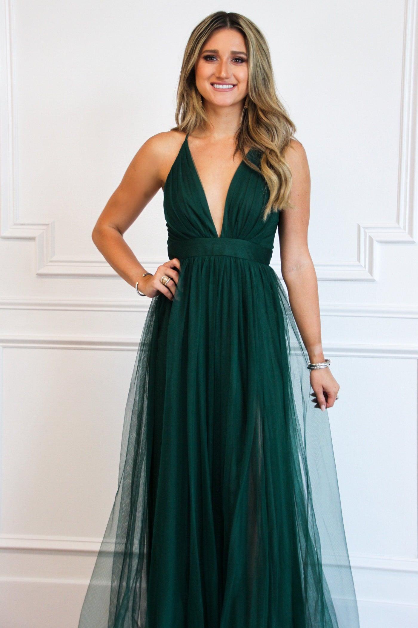 Forever Love Maxi Dress: Hunter Green - Bella and Bloom Boutique