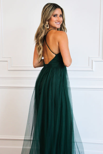 Forever Love Maxi Dress: Hunter Green - Bella and Bloom Boutique