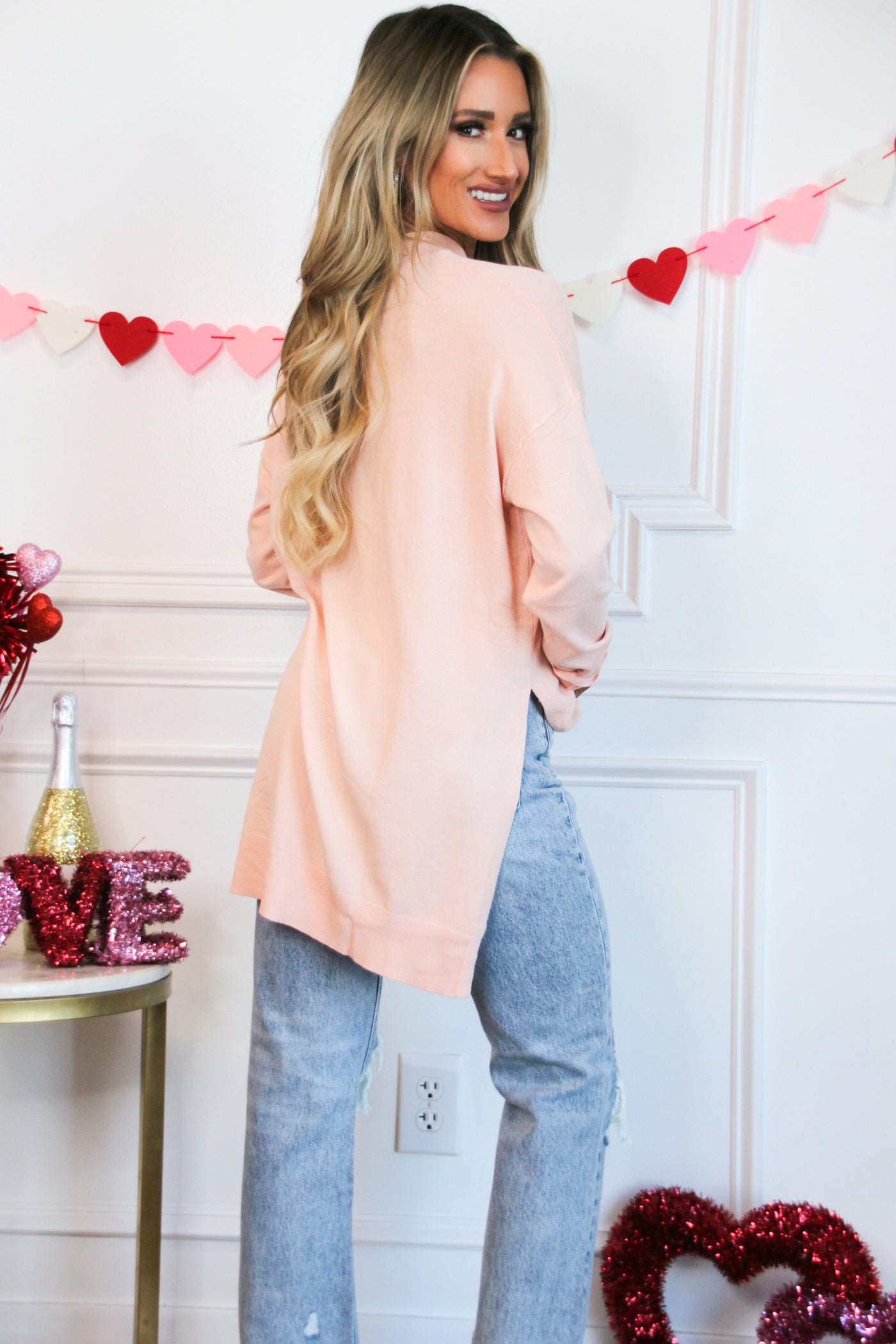 Comfort Crush Oversized Sweater: Blush - Bella and Bloom Boutique