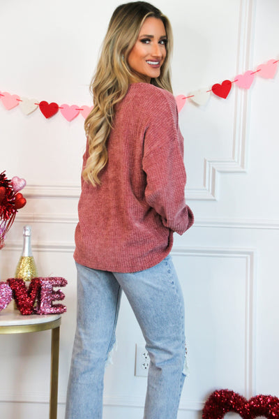 Get Real Chenille Sweater: Dusty Rose - Bella and Bloom Boutique