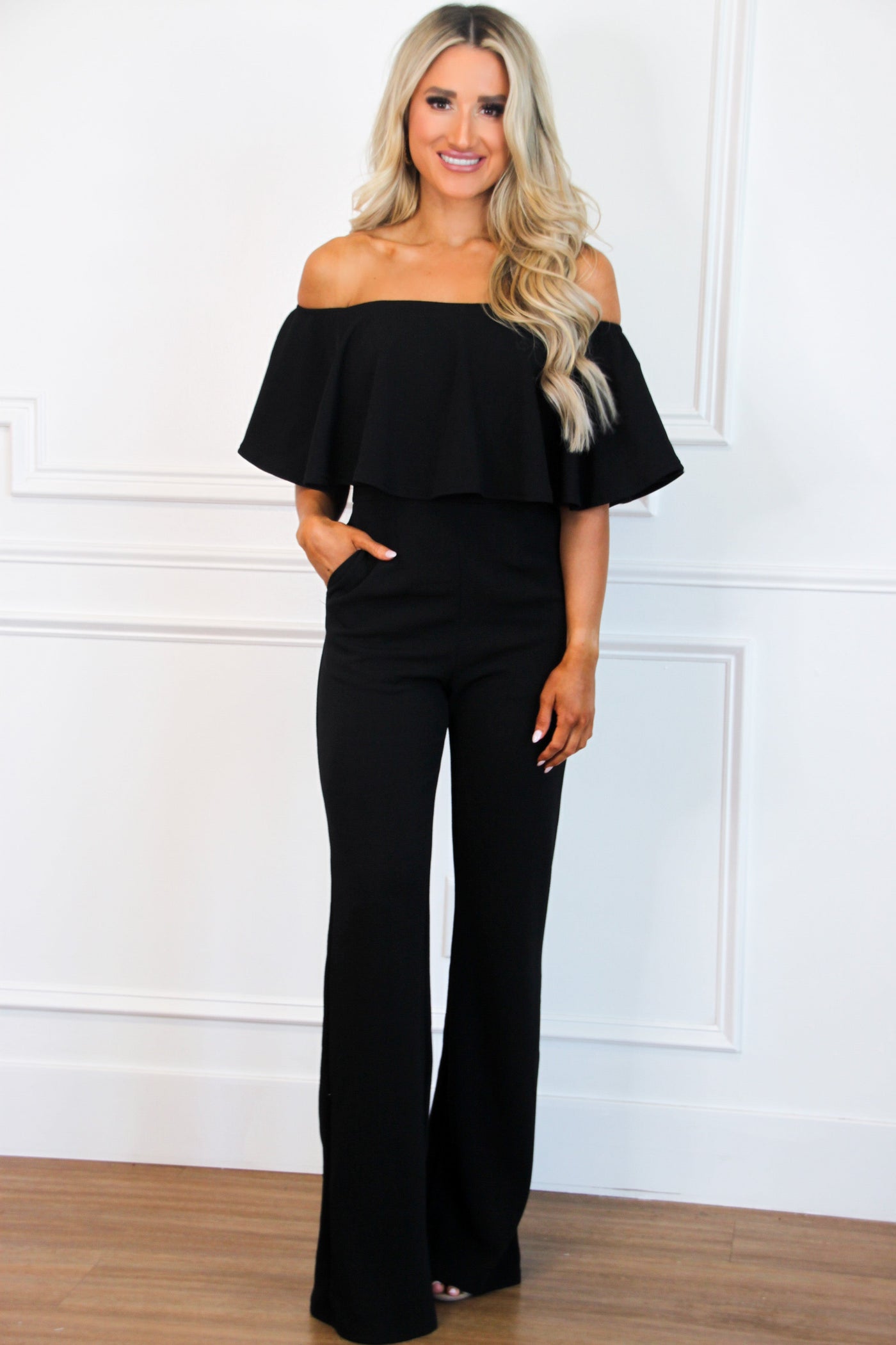 Under Your Spell Jumpsuit: Black - Bella and Bloom Boutique