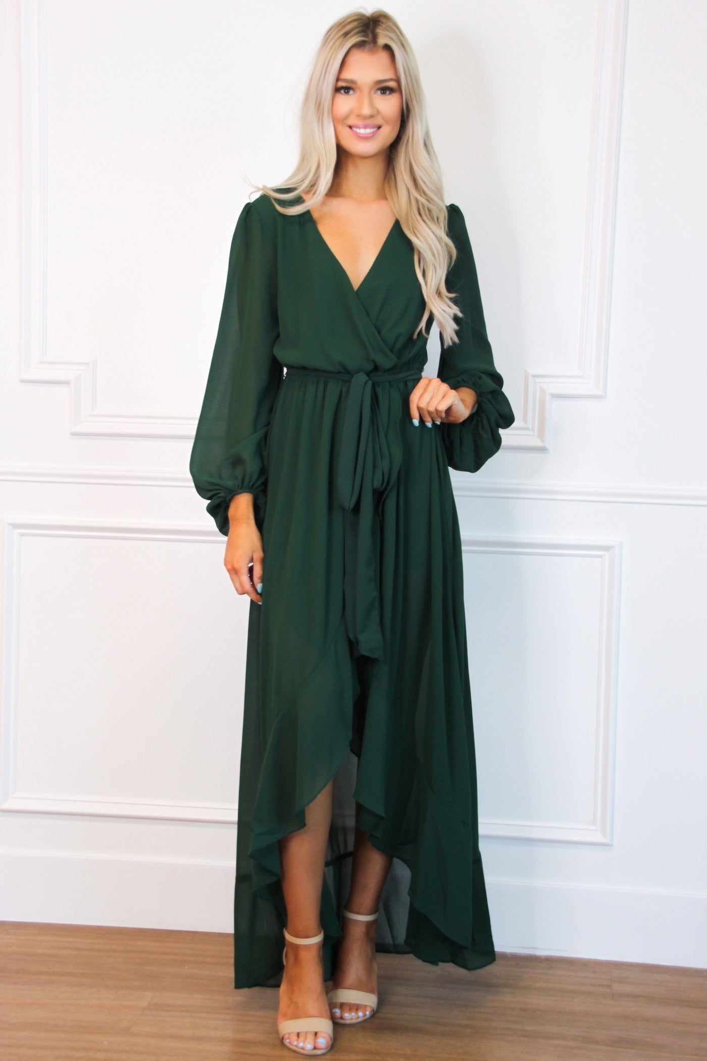 Found Your Love Maxi Dress: Emerald - Bella and Bloom Boutique