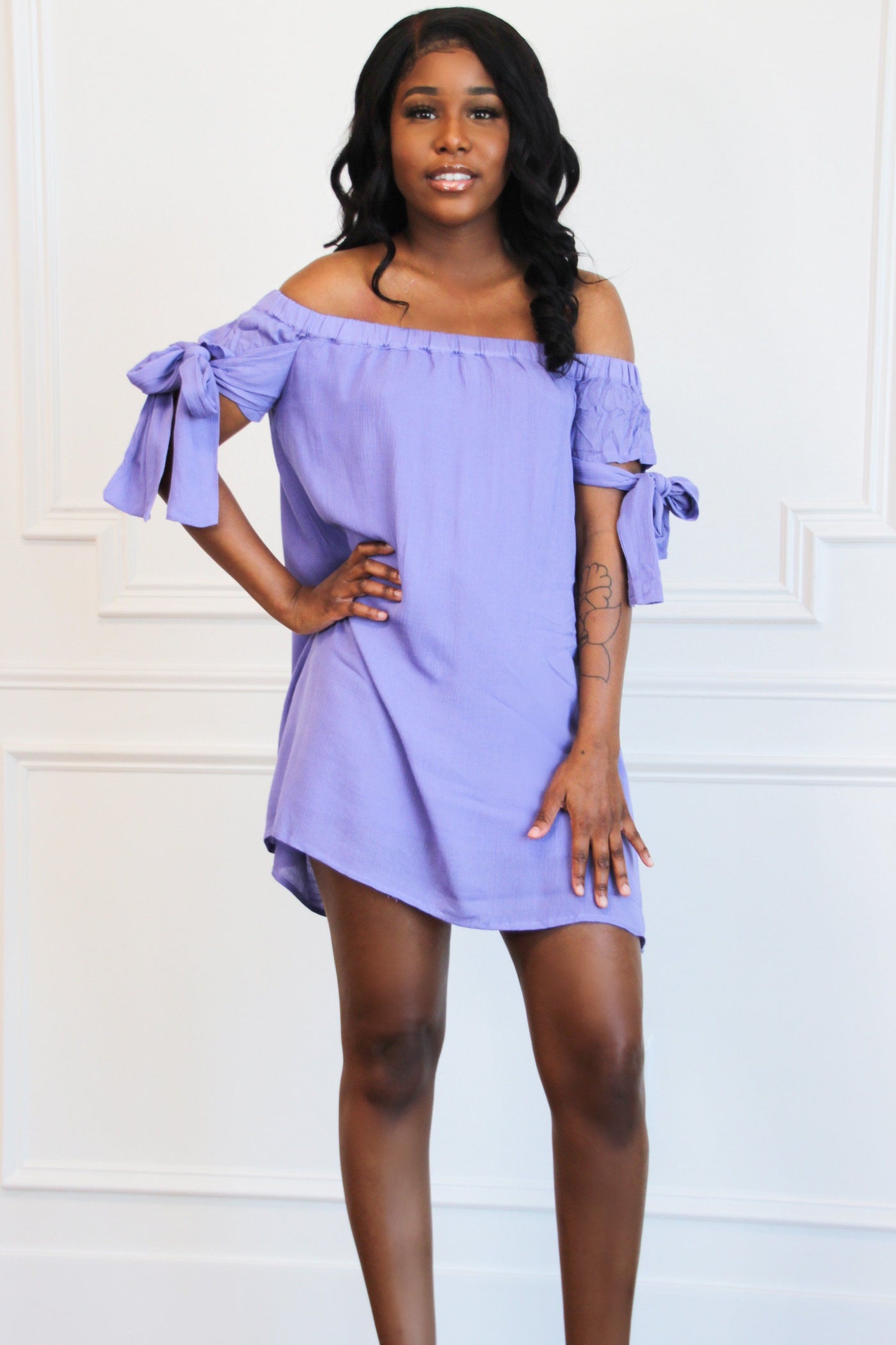 Leave With Me Dress: Lavender - Bella and Bloom Boutique
