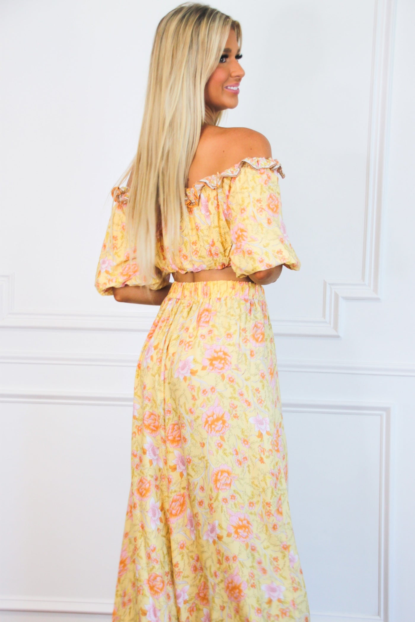 Feels Like Summer Two Piece Set: Yellow Multi - Bella and Bloom Boutique