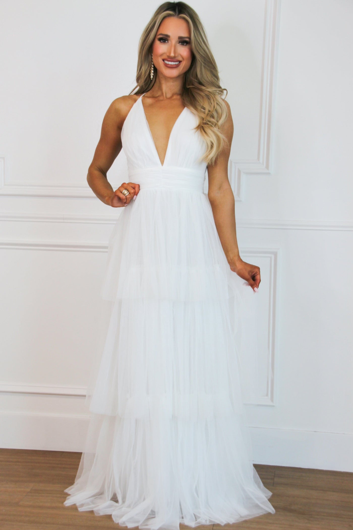 Precious Love Tiered Maxi Dress: White – Bella and Bloom Boutique
