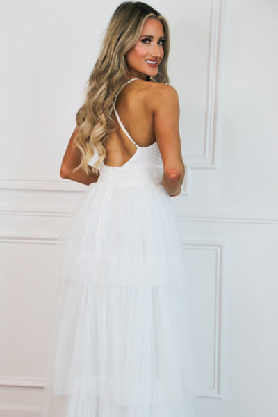 Precious Love Tiered Maxi Dress: White - Bella and Bloom Boutique