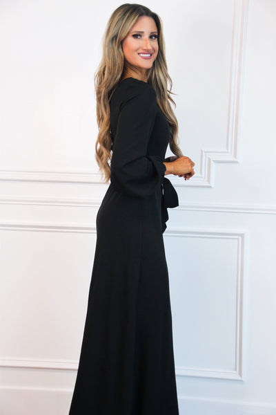 Spin You Around Maxi Dress: Black - Bella and Bloom Boutique