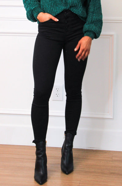 Avery High Rise Denim: Black - Bella and Bloom Boutique