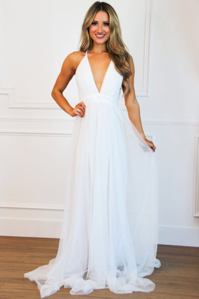 Forever Love Maxi Dress: White - Bella and Bloom Boutique