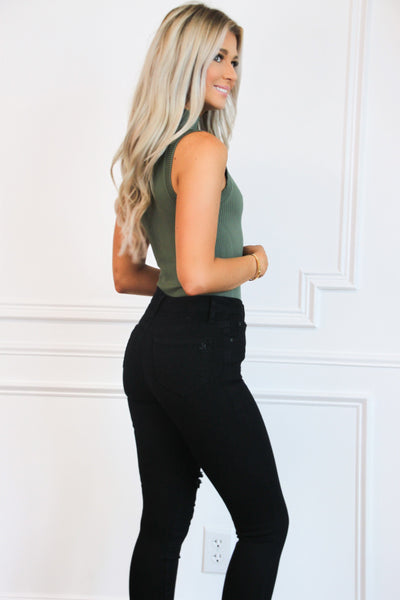 Meagan Distressed Denim: Black - Bella and Bloom Boutique