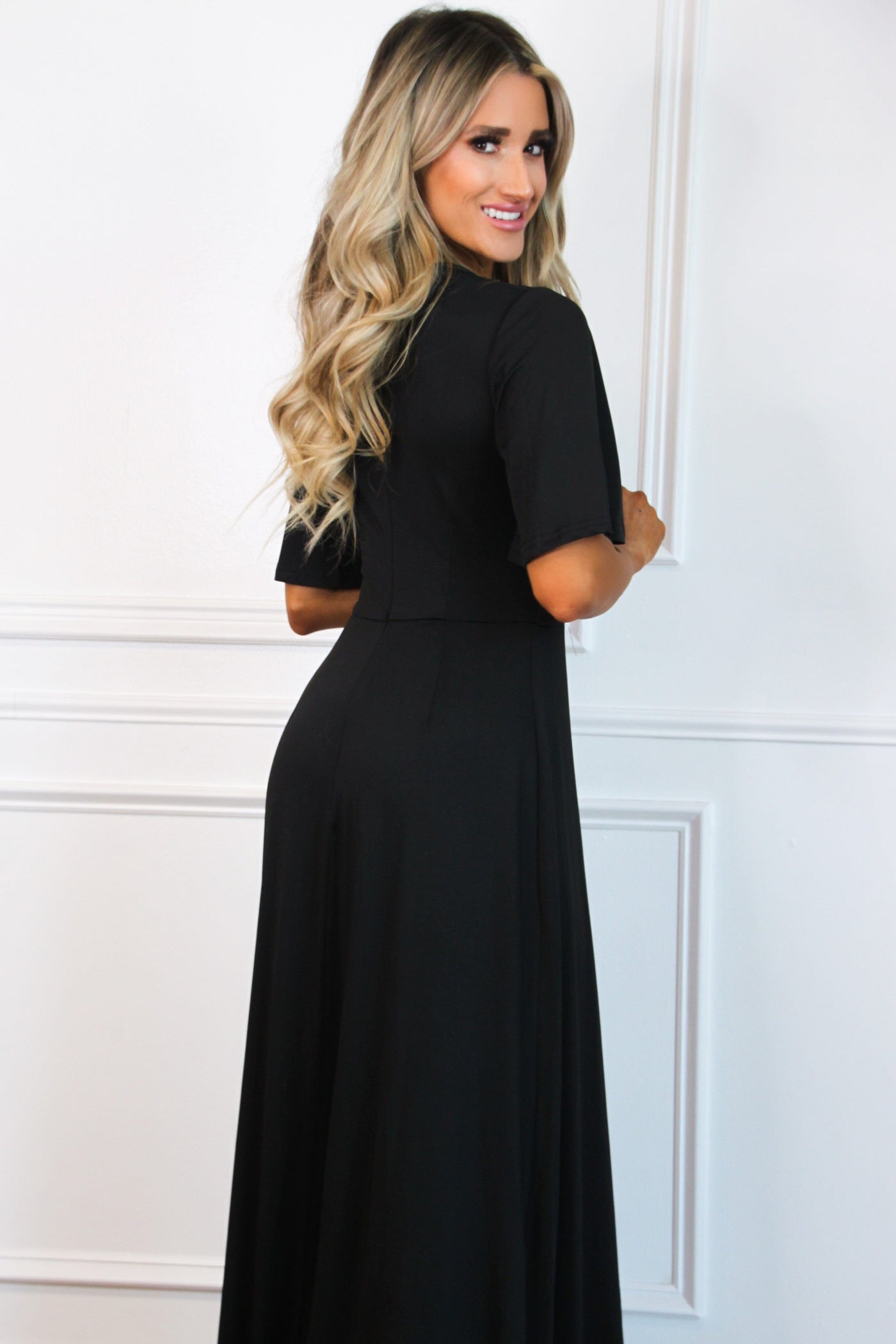 Who to Love Maxi Dress: Black - Bella and Bloom Boutique