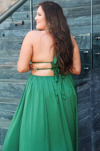 Bali Babe Cutout Maxi Dress: Green - Bella and Bloom Boutique