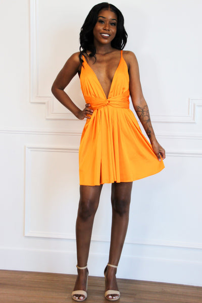 In Any Event Dress: Tangerine - Bella and Bloom Boutique