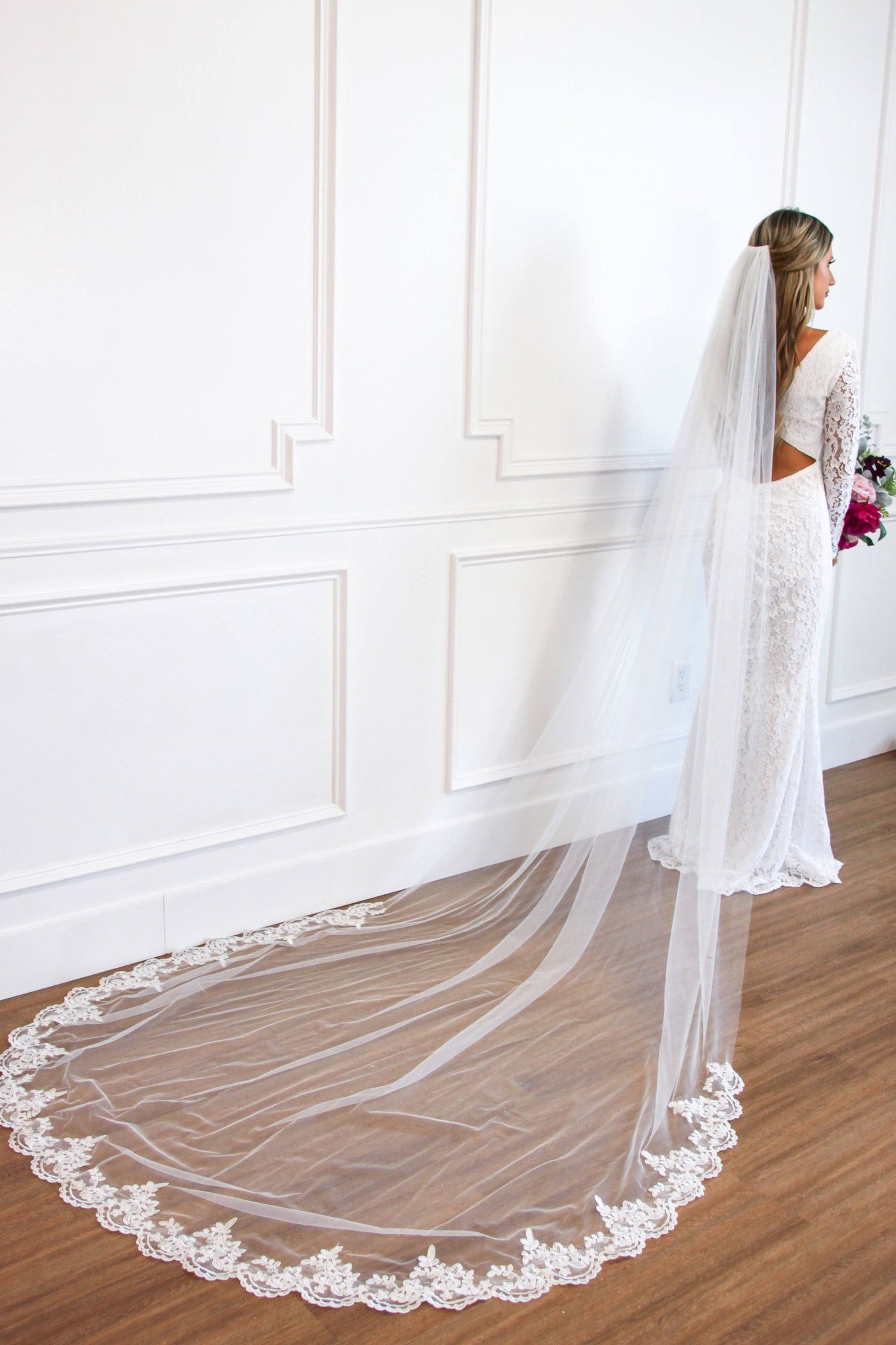 Classic Beauty Lace Cathedral Veil - Bella and Bloom Boutique